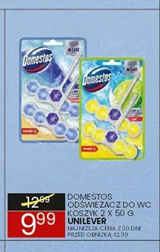 Odświeżacz do WC koszyk 2-pak 50 g Domestos promocja w Wafelek