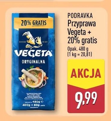 Przyprawa Vegeta Podravka promocja w Aldi