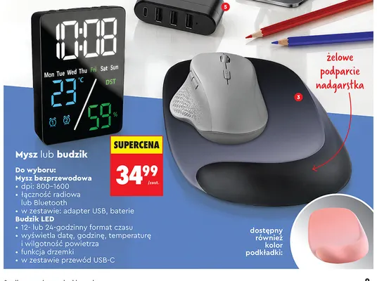 Budzik LED Setty promocja w Biedronka
