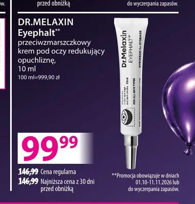 Przeciwzmarszczkowy krem pod oczy redukujący opuchliznę Eyephalt Dr.Melaxin promocja w Hebe