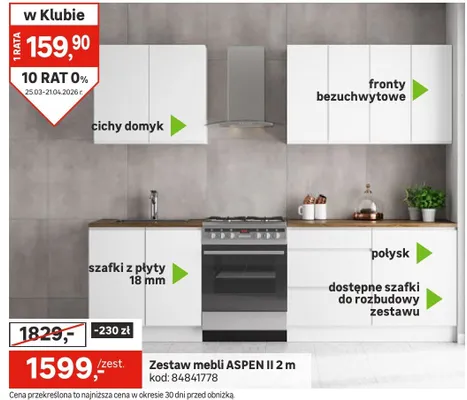 Zestaw mebli ASPEN II 2 m promocja w Leroy Merlin