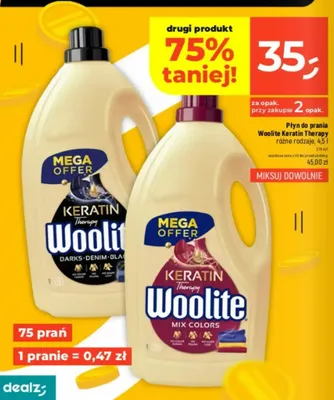 Płyn do prania Woolite Keratin Therapy Mix Colors promocja w Dealz