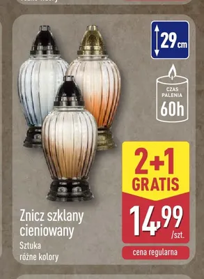Znicz szklany cieniowany promocja w Aldi