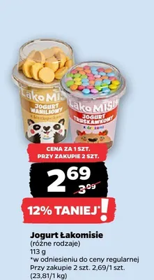 Jogurt waniliowy Łakomisie promocja w Netto