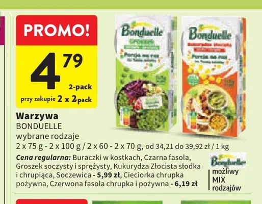 Warzywa Bonduelle czerwona fasola chrupka i pożywna 2-pak promocja w Intermarche