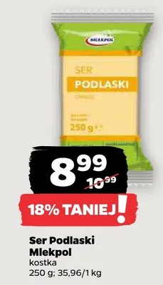Ser Podlaski Mlekpol kostka promocja w Netto