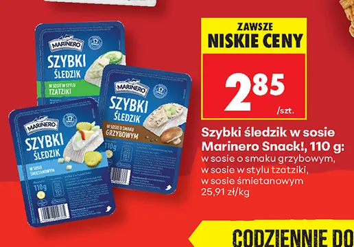Szybki śledzik w sosie w stylu tzatziki Marinero Snack! promocja w Biedronka