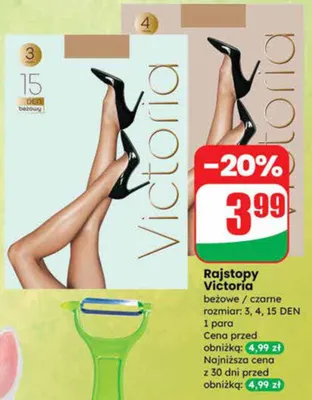 Rajstopy beżowe / czarne rozmiar: 3, 4, 15 DEN promocja w Dino