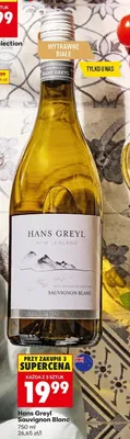 Wino Hans Greyl Sauvignon Blanc wytrawne białe promocja w Biedronka