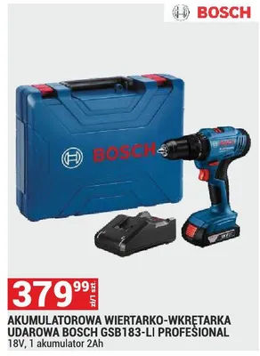 Wiertarko-wkrętarka akumulatorowa udarowa Bosch GSB183-LI Profesional 18V promocja w Merkury Market