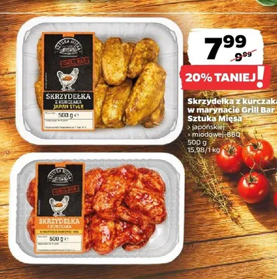 Skrzydełka z kurczaka w marynacie miodowej-BBQ Grill Bar Sztuka Mięsa promocja w Netto