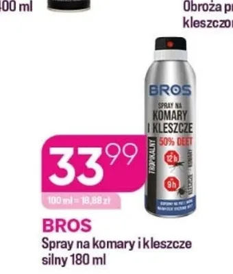 Spray na komary i kleszcze BROS silny promocja w Drogerie Koliber