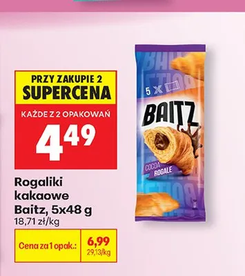 Rogaliki kakaowe Baitz 5-pak 48g promocja w Biedronka