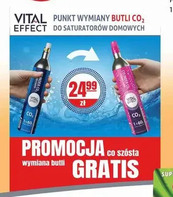 Wymiana butli CO2 do saturatorów domowych Vital Effect promocja w Sedal