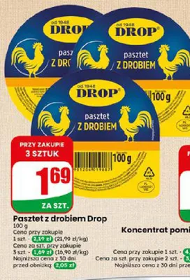 Pasztet z drobiem Drop promocja w Dino