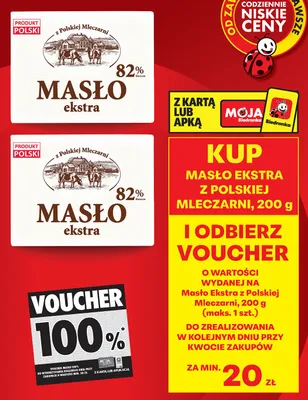 Masło ekstra z Polskiej Mleczarni 82% promocja w Biedronka
