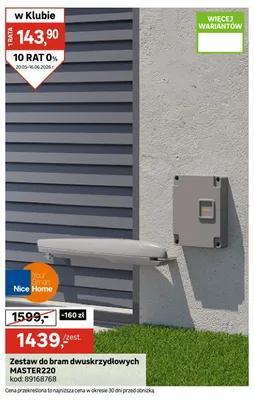 Zestaw do bram dwuskrzydłowych Nice Home MASTER220 promocja w Leroy Merlin