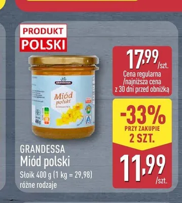 Miód polski Grandessa promocja w Aldi