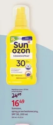 Spray przeciwsłoneczny Sunozon SPF 30 promocja w Rossmann