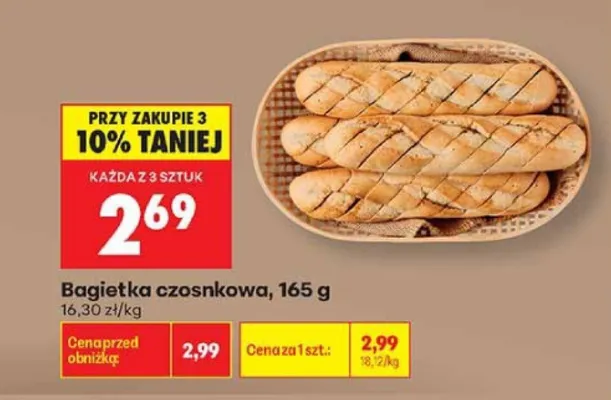 Bagietka czosnkowa promocja w Biedronka