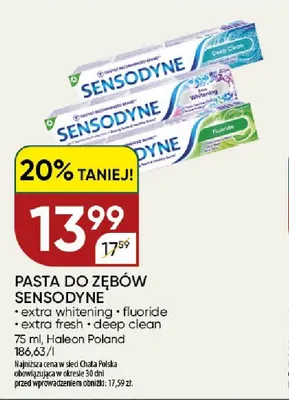 Pasta do zębów Sensodyne fluoride promocja w Chata Polska