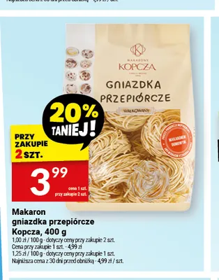 Makaron gniazdka przepiórcze Kopcza promocja w Twój Market