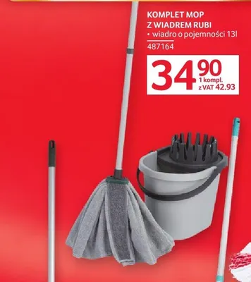 Komplet mop z wiadrem Rubi wiadro o pojemności 13 l promocja w Selgros