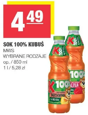 Sok 100% kubuś promocja w SPAR