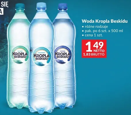 Woda Kropla Beskidu różne rodzaje promocja w Makro
