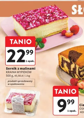 Sernik z malinami Kraina Wypieków promocja w Intermarche