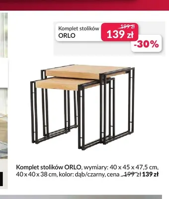 Komplet stolików Orlo promocja w Salony Agata