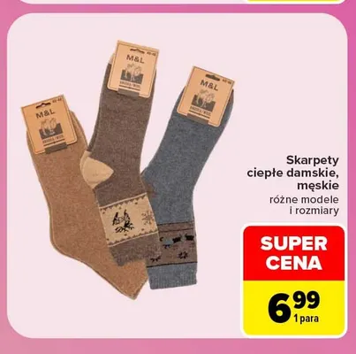 Skarpety ciepłe damskie promocja w Carrefour
