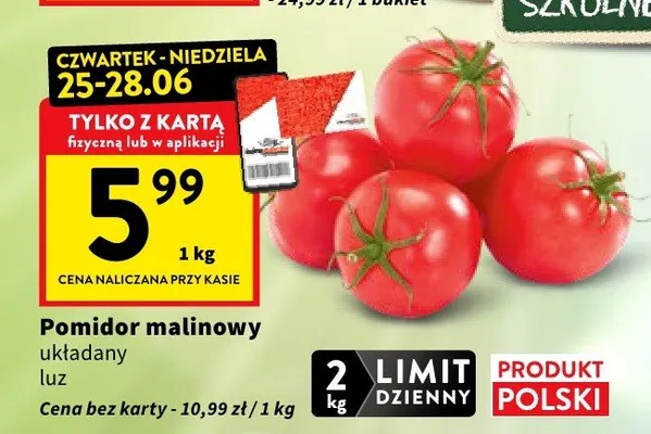 Pomidor malinowy układany luz promocja w Intermarche