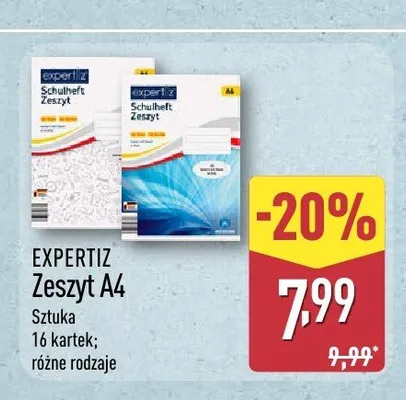 Zeszyt A4 Expertiz promocja w Aldi