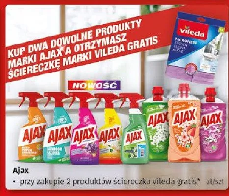Przy zakupie z produktów ściereczka Vileda gratis promocja w Drogeria Kosmyk