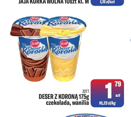 Deser z Koroną czekolada Zott promocja w Tomi Markt