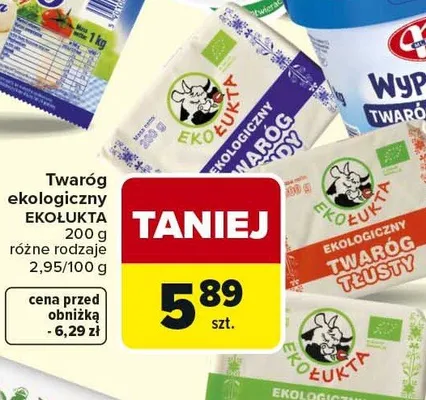 Twaróg ekologiczny różne rodzaje promocja w Carrefour Market