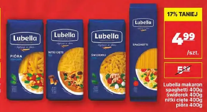 Makaron nitki cięte Lubella 400 g promocja w API Market