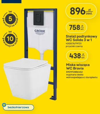Stelaż podtynkowy WC Grohe Solido 3 w 1 promocja w Castorama