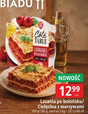Lazania po bolońsku Côté Table promocja w Leclerc