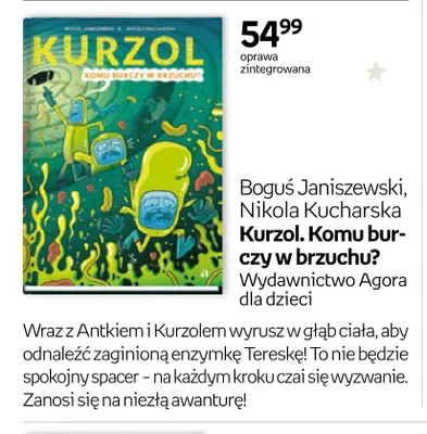 Książka Kurzol. Komu burczy w brzuchu? oprawa zintegrowana promocja w Empik