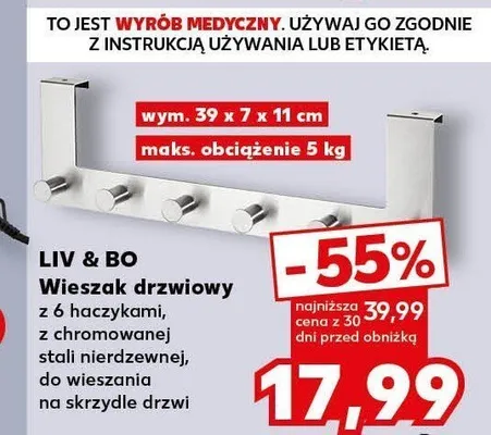 Wieszak drzwiowy Liv & Bo promocja w Kaufland