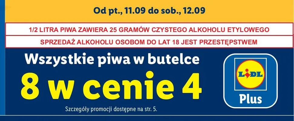 Piwa w butelce promocja w Lidl