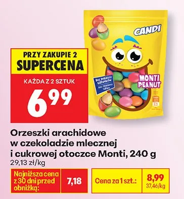 Orzeszki arachidowe w czekoladzie mlecznej i cukrowej otoczce Monti Peanut promocja w Biedronka
