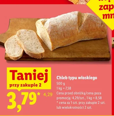 Chleb typu włoskiego promocja w Lidl