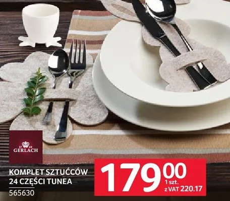 Komplet sztućców 24 części Tunea promocja w Selgros