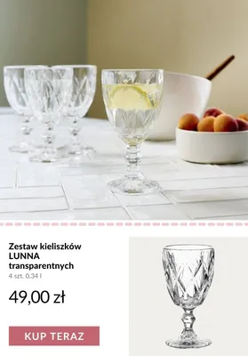 Zestaw kieliszków LUNNA transparentnych promocja w Homla