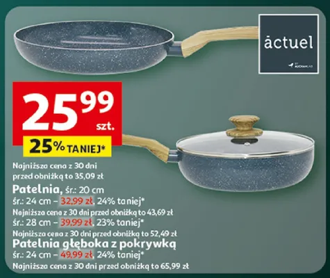 Patelnia głęboka z pokrywką śr. 24cm promocja w Auchan