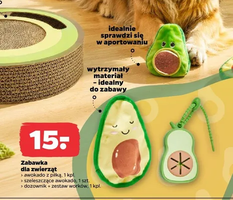 Zabawka dla zwierząt awokado z piłką promocja w Netto