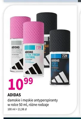 Damskie i męskie antyperspiranty w rolce Adidas promocja w Drogerie Polskie